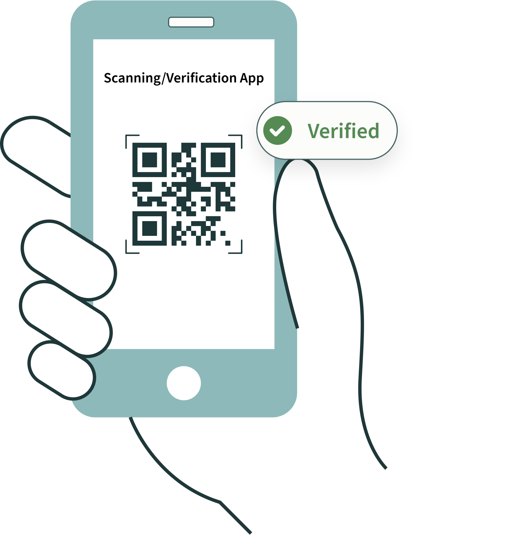 Results of a QR code scan graphic